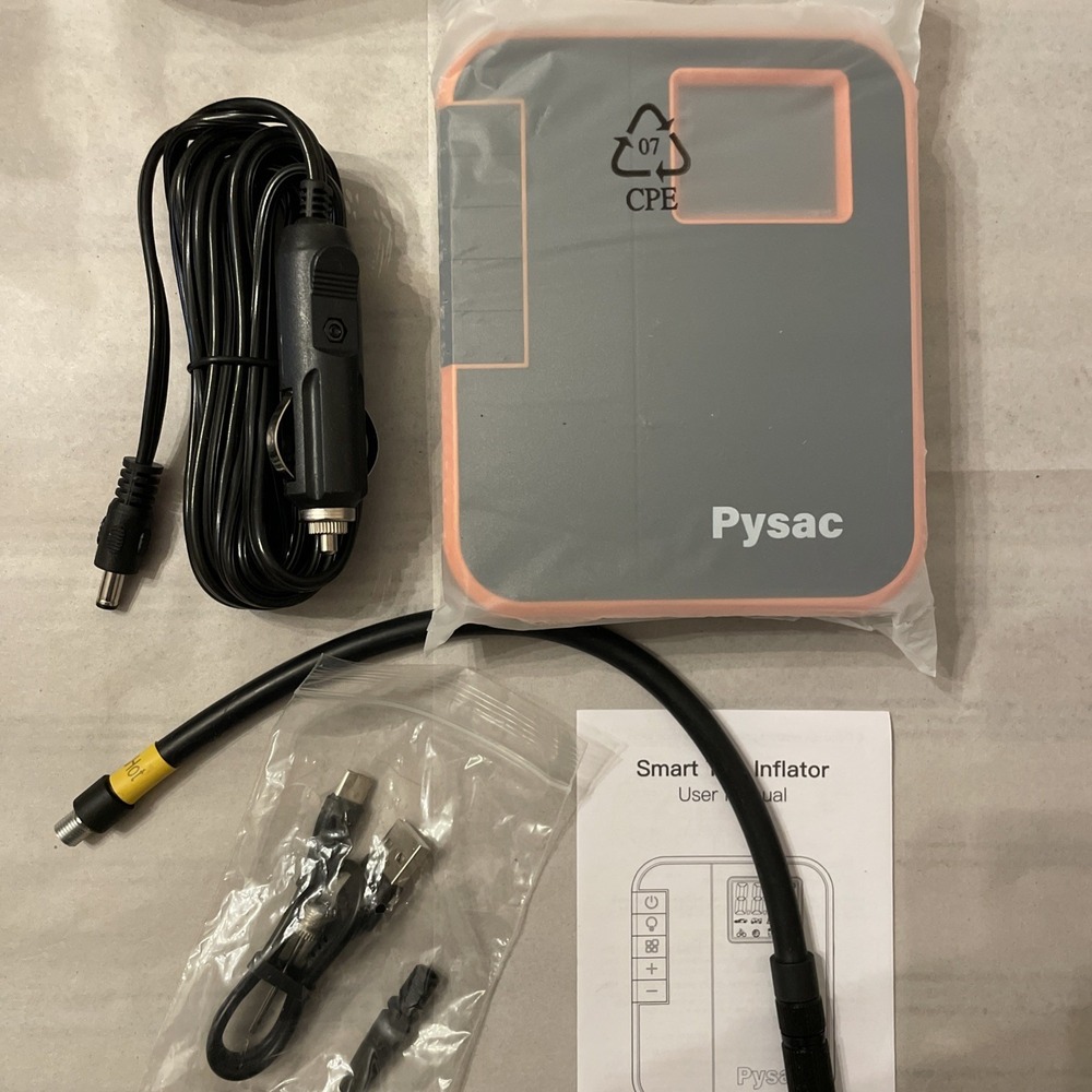 Smart Tire Inflator | Pysac DP3 | Portable Digital Preset Type-C Charging Manual